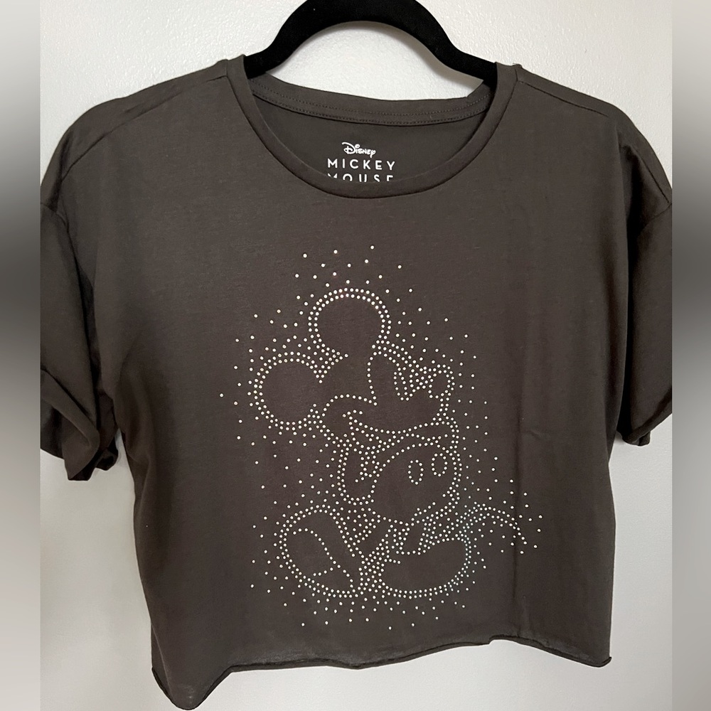 Disney Mickey crystals crop tee NWOT